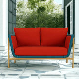 Solstice Outdoor Wicker Loveseat Deep Seating Patio Furniture Outdoor Sofas & Loveseats LOOMLAN By Lloyd Flanders