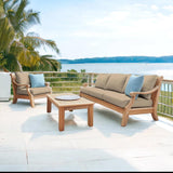 Sonoma 4-Piece Teak Outdoor Patio Deep Seating Set with Sunbrella Cushions Outdoor Lounge Sets LOOMLAN By HiTeak