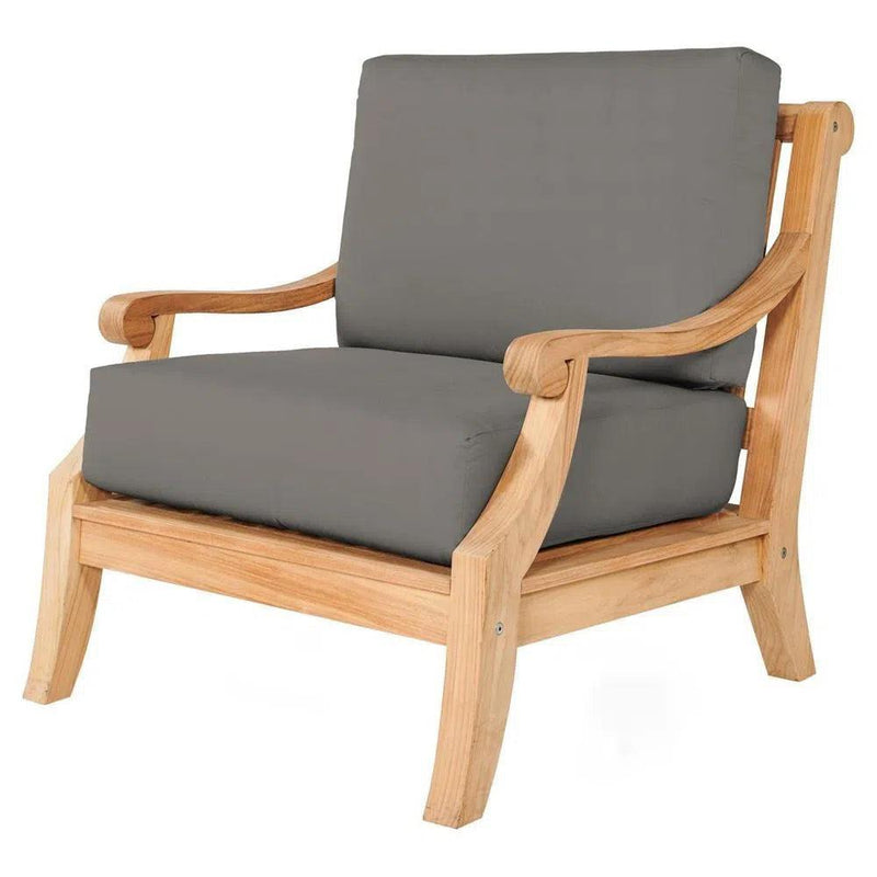 Sonoma Teak Deep Seating Outdoor Club Chair with Sunbrella Cushion Outdoor Lounge Chairs LOOMLAN By HiTeak