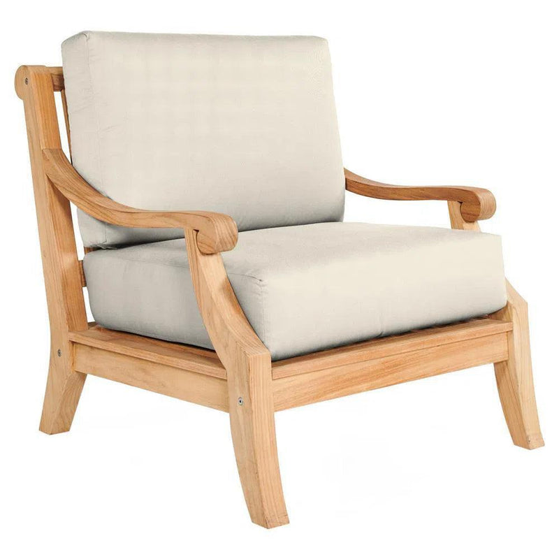 Sonoma Teak Deep Seating Outdoor Club Chair with Sunbrella Cushion Outdoor Lounge Chairs LOOMLAN By HiTeak