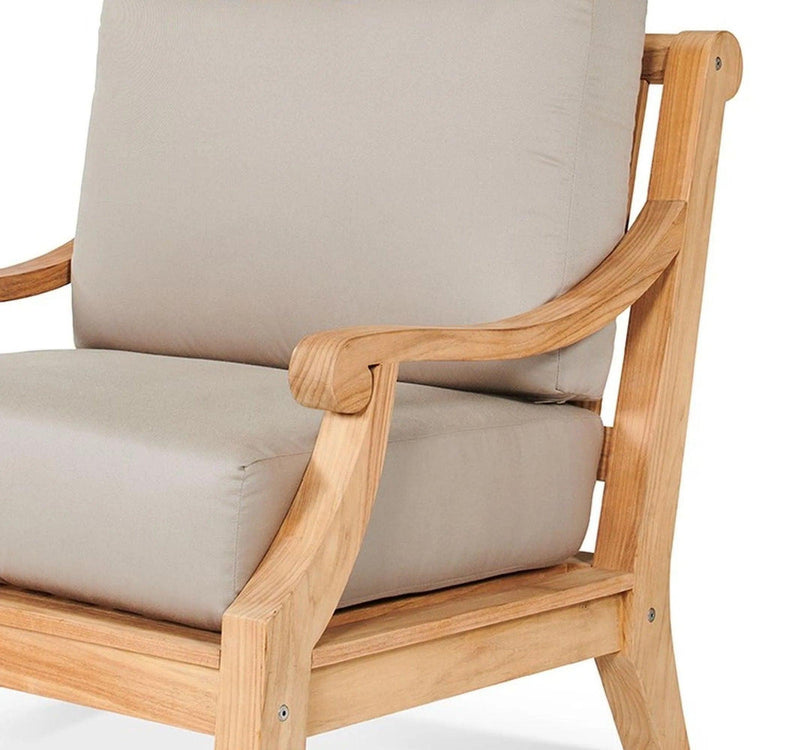 Sonoma Teak Deep Seating Outdoor Club Chair with Sunbrella Cushion Outdoor Lounge Chairs LOOMLAN By HiTeak