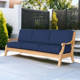 Sonoma Teak Deep Seating Outdoor Sofa with Sunbrella Cushions Outdoor Sofas & Loveseats LOOMLAN By HiTeak