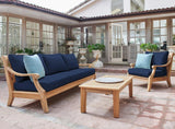 Sonoma Teak Deep Seating Outdoor Sofa with Sunbrella Cushions Outdoor Sofas & Loveseats LOOMLAN By HiTeak