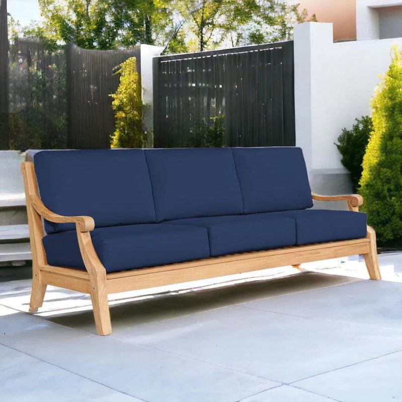 Sonoma Teak Deep Seating Outdoor Sofa with Sunbrella Cushions Outdoor Sofas & Loveseats LOOMLAN By HiTeak