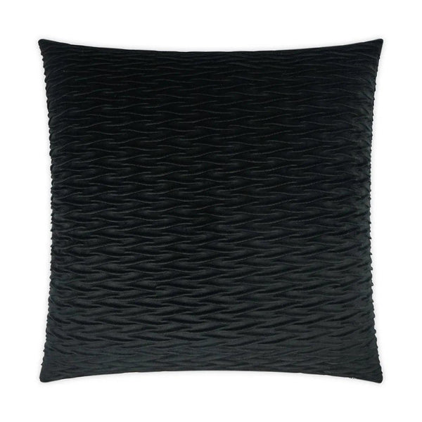 Sophia Black Solid Textured Black Large Throw Pillow With Insert Throw Pillows LOOMLAN By D.V. Kap