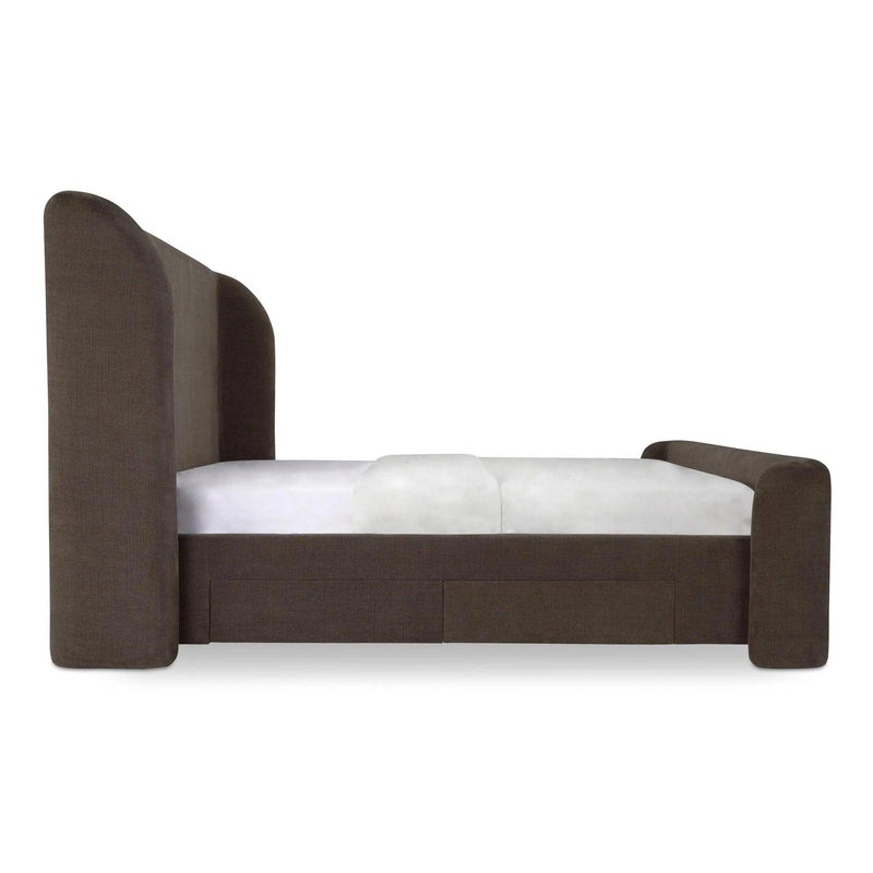 Sophia Wood Brown Bed Beds LOOMLAN By Moe's Home