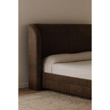 Sophia Wood Brown Bed Beds LOOMLAN By Moe's Home