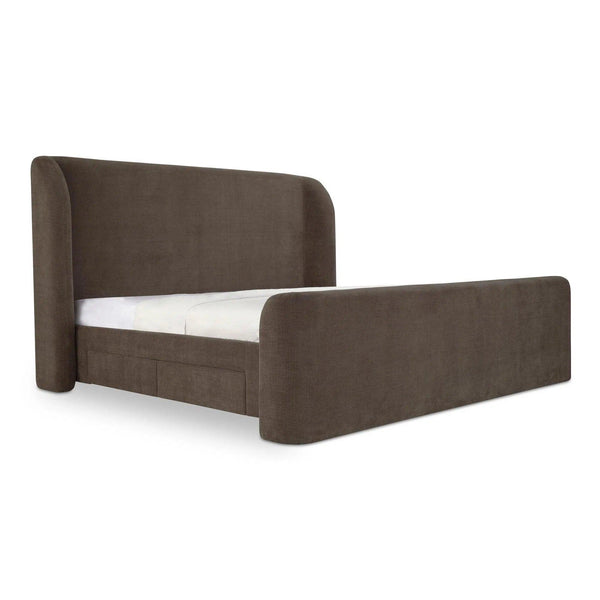 Sophia Wood Brown Bed Beds LOOMLAN By Moe's Home