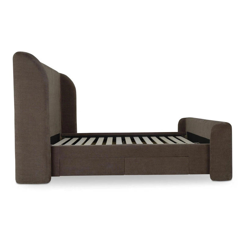 Sophia Wood Brown Bed Beds LOOMLAN By Moe's Home