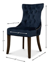Sophie Dining Chairs Set of 2 Blue Velvet Dining Chairs LOOMLAN By Sarreid
