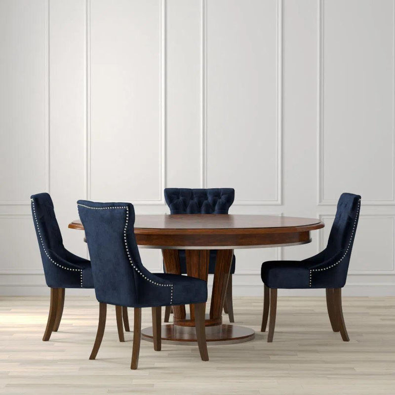 Sophie Dining Chairs Set of 2 Blue Velvet Dining Chairs LOOMLAN By Sarreid