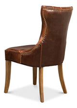 Sophie Dining Chairs Set of 2 Dark Brown Leather Dining Chairs LOOMLAN By Sarreid