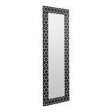 Sosa Art Deco Bone Inlay Mosaic Black Floor Mirror Floor Mirrors LOOMLAN By Moe's Home