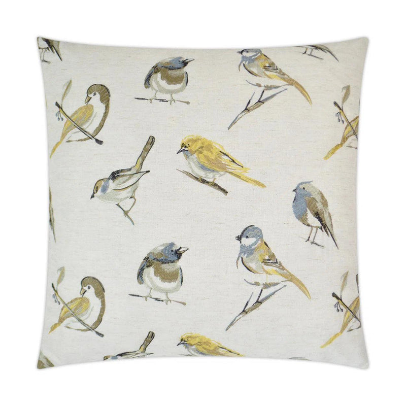 Sparrow Yellow Throw Pillow With Insert Throw Pillows LOOMLAN By D.V. Kap