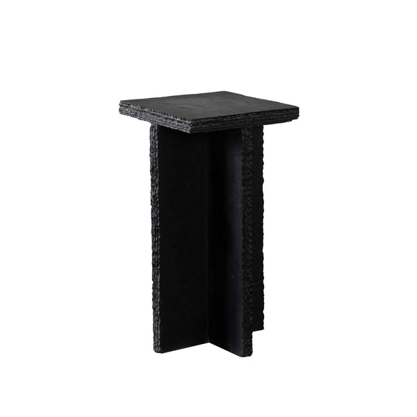 Spectre Slat Stone Black Square Accent Table Side Tables LOOMLAN By Diamond Sofa