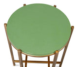 Spence Mdf and Iron Green Round Side Table Side Tables LOOMLAN By Sarreid