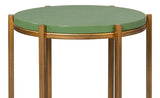 Spence Mdf and Iron Green Round Side Table Side Tables LOOMLAN By Sarreid