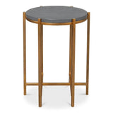 Spence Mdf and Iron Grey Round Side Table Side Tables LOOMLAN By Sarreid