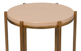 Spence Mdf and Iron Tan Round Side Table Side Tables LOOMLAN By Sarreid