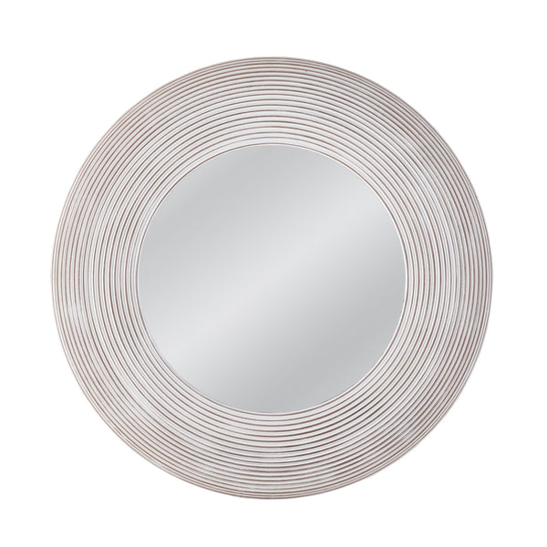 Spin Wood White Wash Wall Mirror Wall Mirrors LOOMLAN By Bassett Mirror