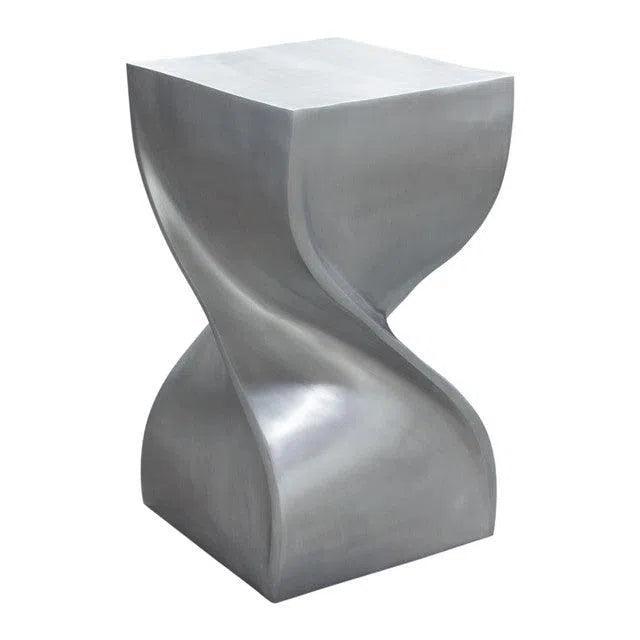 Spire Square Accent Table in Casted Aluminum in Nickel Finish Side Tables LOOMLAN By Diamond Sofa