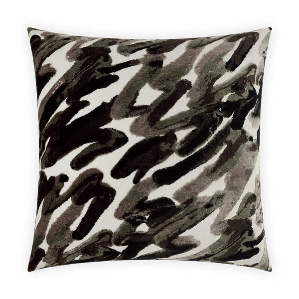 Spoken Onyx Black Throw Pillow With Insert Throw Pillows LOOMLAN By D.V. Kap