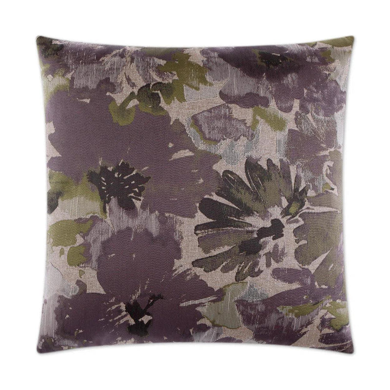 Spring Meadow Lavender Black Throw Pillow With Insert Throw Pillows LOOMLAN By D.V. Kap