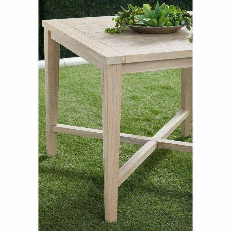 Square Carmel Outdoor 42" Square Counter Table Gray Teak Outdoor Counter Tables LOOMLAN By Essentials For Living