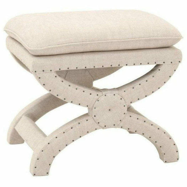 Square Gaston Ottoman Bisque French Linen Ottomans LOOMLAN By Essentials For Living