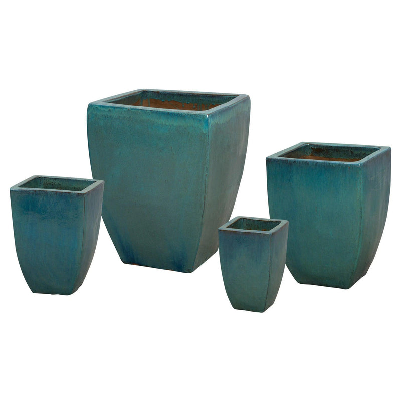 Square Handmade Ceramic Planter Outdoor Planters LOOMLAN By Emissary