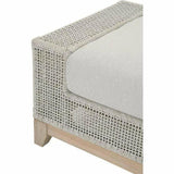 Square Tropez Outdoor Ottoman Taupe & White Rope Teak Outdoor Modulars LOOMLAN By Essentials For Living