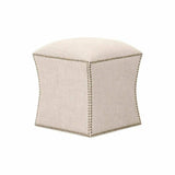 Square York Ottoman Bisque French Linen Ottomans LOOMLAN By Essentials For Living