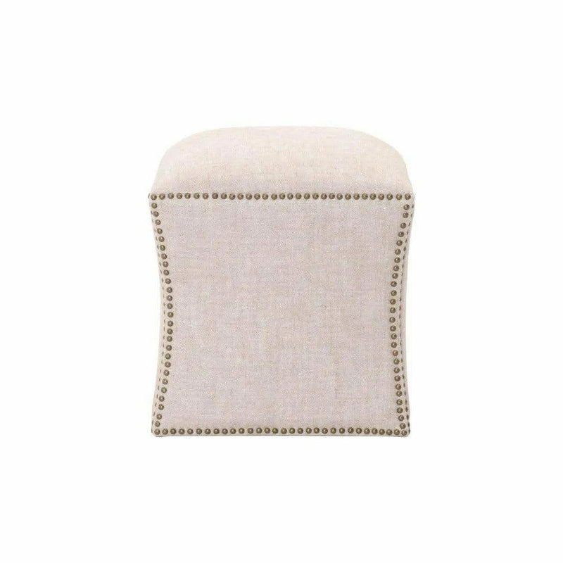 Square York Ottoman Bisque French Linen Ottomans LOOMLAN By Essentials For Living