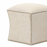 Square York Ottoman Bisque French Linen Ottomans LOOMLAN By Essentials For Living