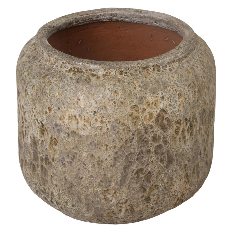 Squat Round Ceramic Planter Outdoor Planters LOOMLAN By Emissary