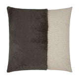St. Moritz Grey Brown Faux Fur Grey Large Throw Pillow With Insert Throw Pillows LOOMLAN By D.V. Kap