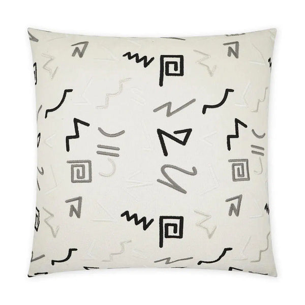 Staccato Abstract Modern White Large Throw Pillow With Insert Throw Pillows LOOMLAN By D.V. Kap