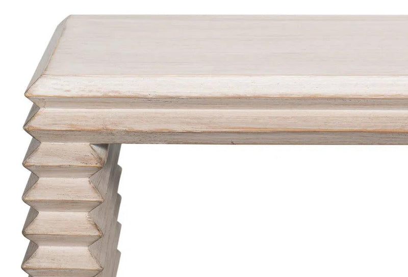 Stacked Console Table Slim Stone Grey Reclaimed Wood Console Tables LOOMLAN By Sarreid