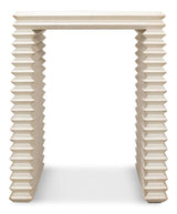 Stacked Side Table Antique White Side Tables LOOMLAN By Sarreid