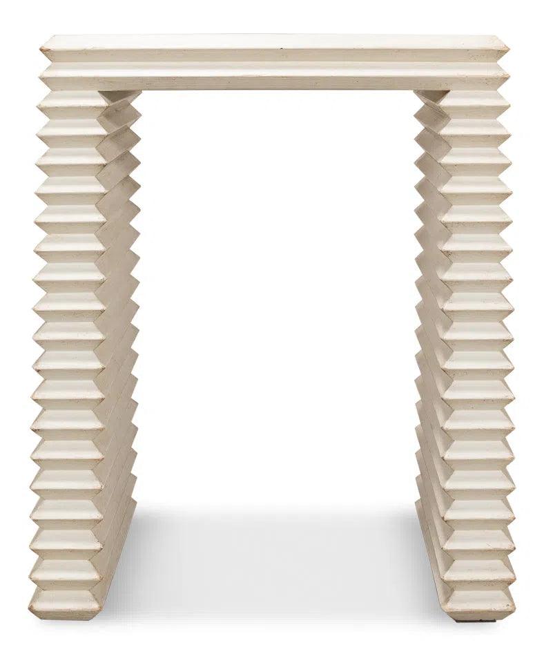 Stacked Side Table Antique White Side Tables LOOMLAN By Sarreid