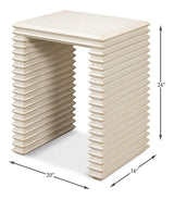 Stacked Side Table Antique White Side Tables LOOMLAN By Sarreid