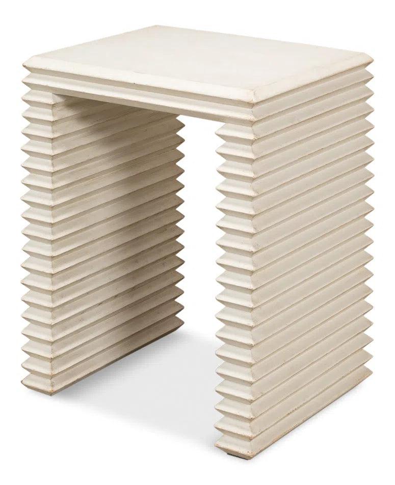 Stacked Side Table Antique White Side Tables LOOMLAN By Sarreid