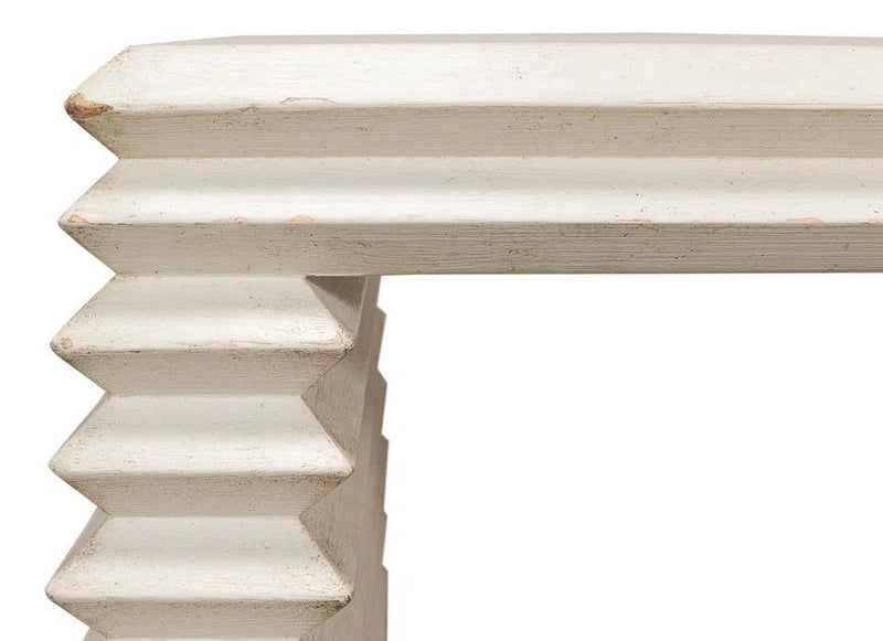 Stacked Side Table Antique White Side Tables LOOMLAN By Sarreid