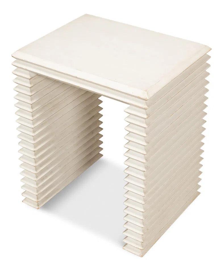 Stacked Side Table Antique White Side Tables LOOMLAN By Sarreid