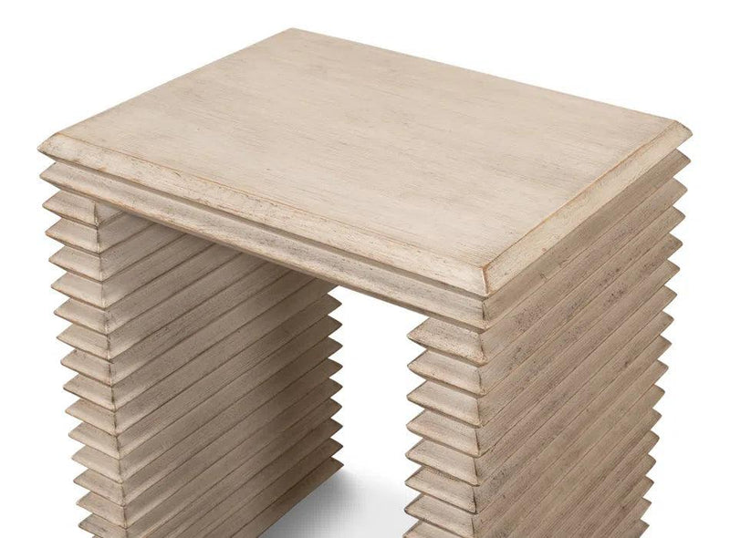 Stacked Side Table Stone Grey Side Tables LOOMLAN By Sarreid