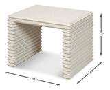 Stacked Stool Antique White Side Tables LOOMLAN By Sarreid