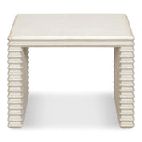 Stacked Stool Antique White Side Tables LOOMLAN By Sarreid