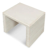 Stacked Stool Antique White Side Tables LOOMLAN By Sarreid