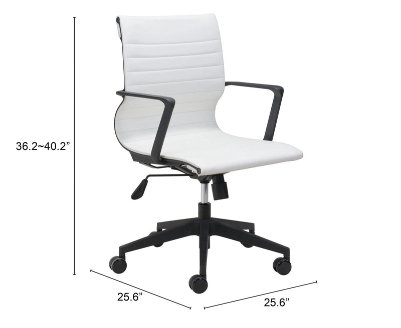 Stacy Office Chair White Office Chairs LOOMLAN By Zuo Modern