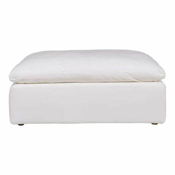 Stain Resistant Performance Fabric White Modular Ottoman Modular Components LOOMLAN By Moe's Home